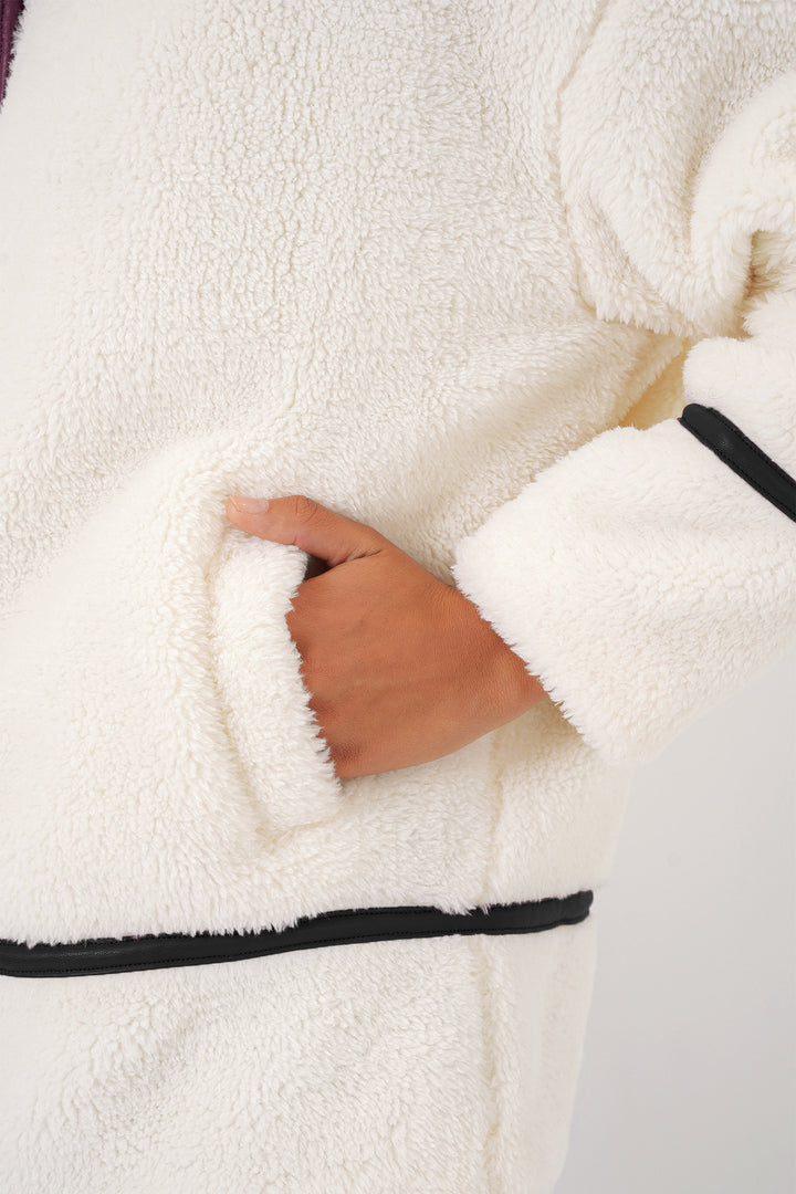 Bigdart 5173 Veste en peluche doublée - Écru