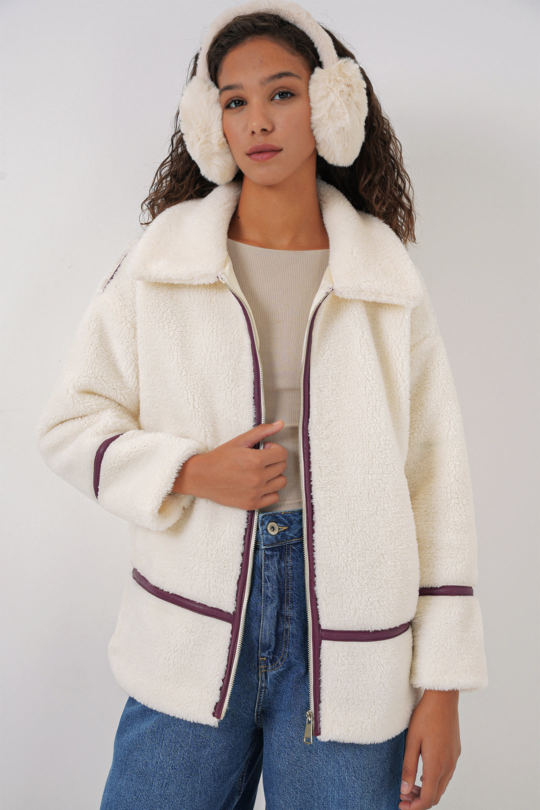Bigdart Veste en peluche doublée 5173 - Prune