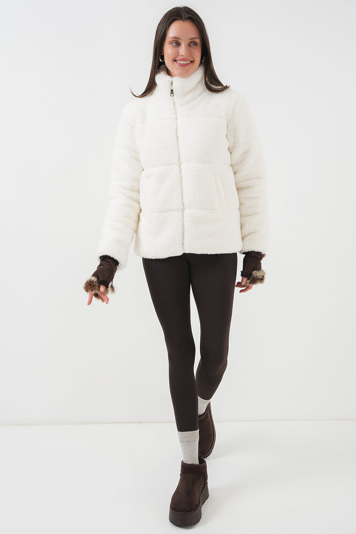 Bigdart 5178 Manteau en Peluche Doublé - Blanc