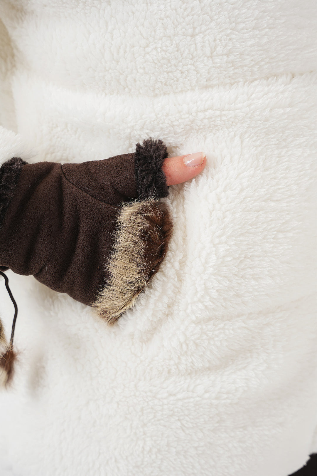 Bigdart 5178 Manteau en Peluche Doublé - Blanc