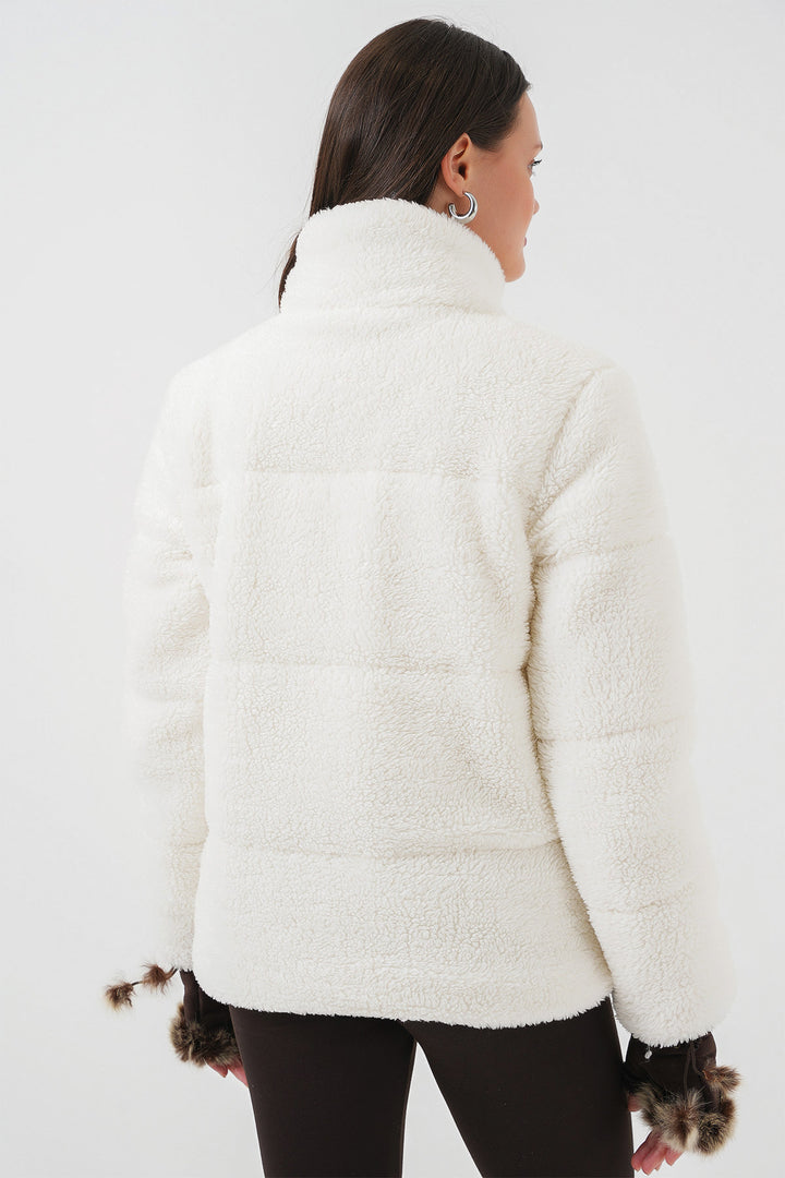 Bigdart 5178 Manteau en Peluche Doublé - Blanc
