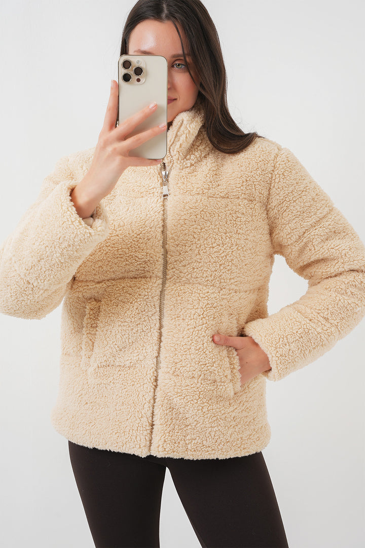 Bigdart 5178 Veste en peluche doublée - Crème