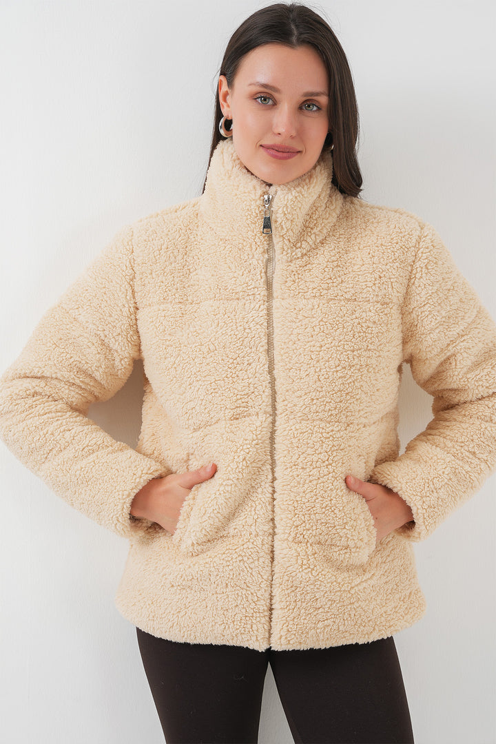 Bigdart 5178 Veste en peluche doublée - Crème