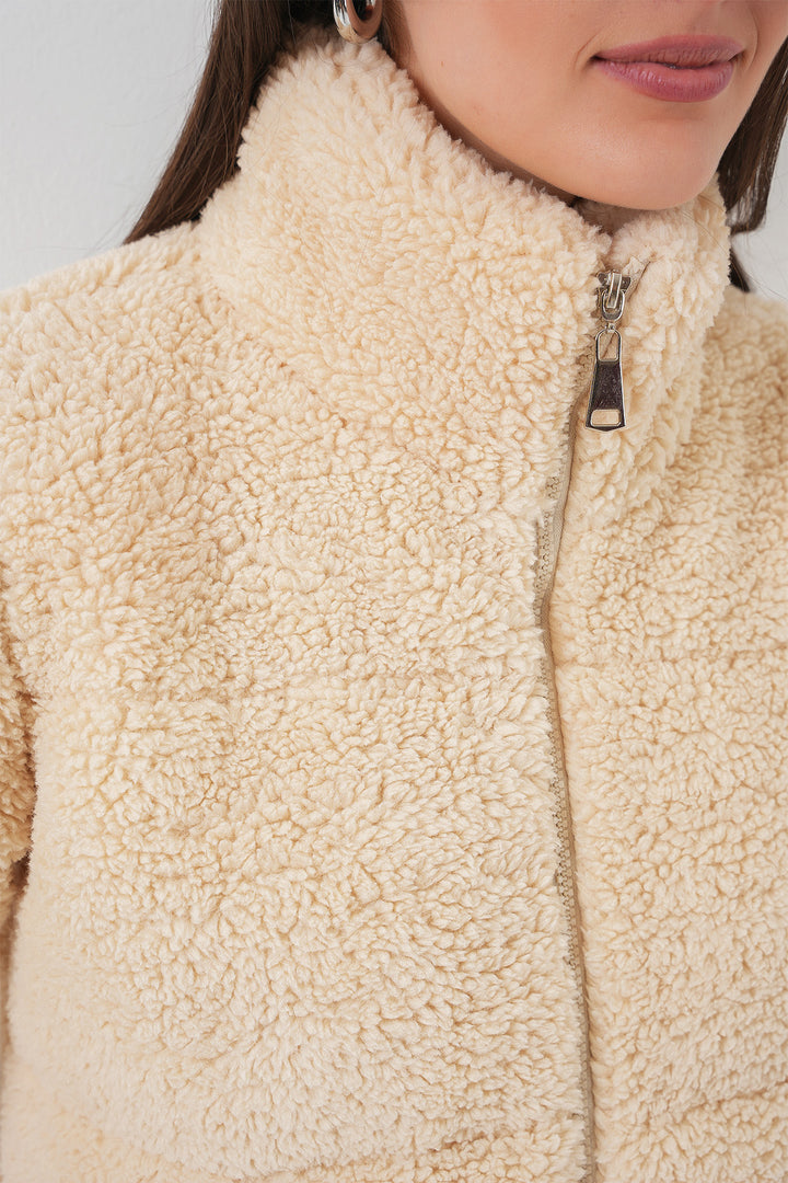 Bigdart 5178 Veste en peluche doublée - Crème
