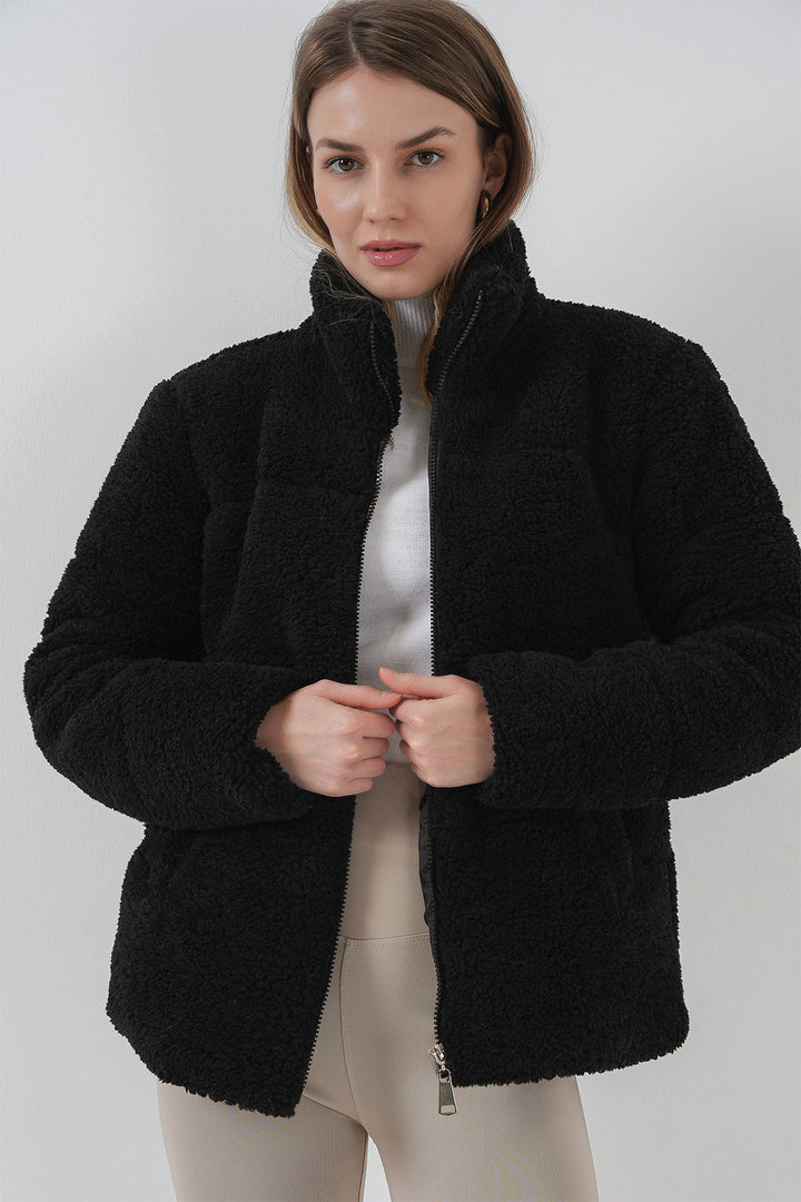 Bigdart 5178 Manteau en peluche doublé - Noir