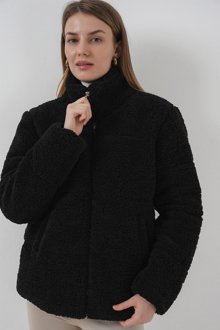 Bigdart 5178 Manteau en peluche doublé - Noir