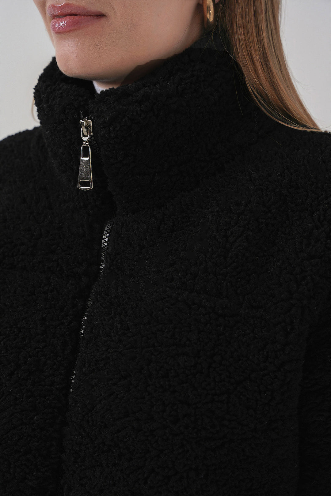 Bigdart 5178 Manteau en peluche doublé - Noir