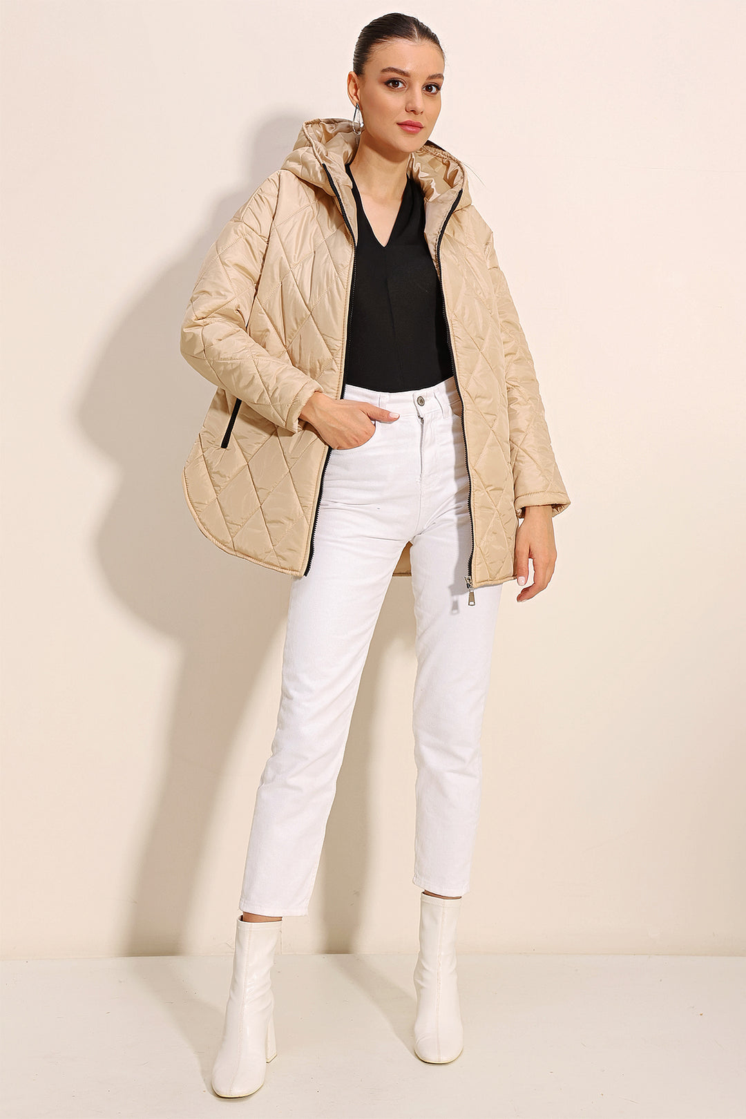 Bigdart 5181 Doudoune matelassée à capuche - Beige