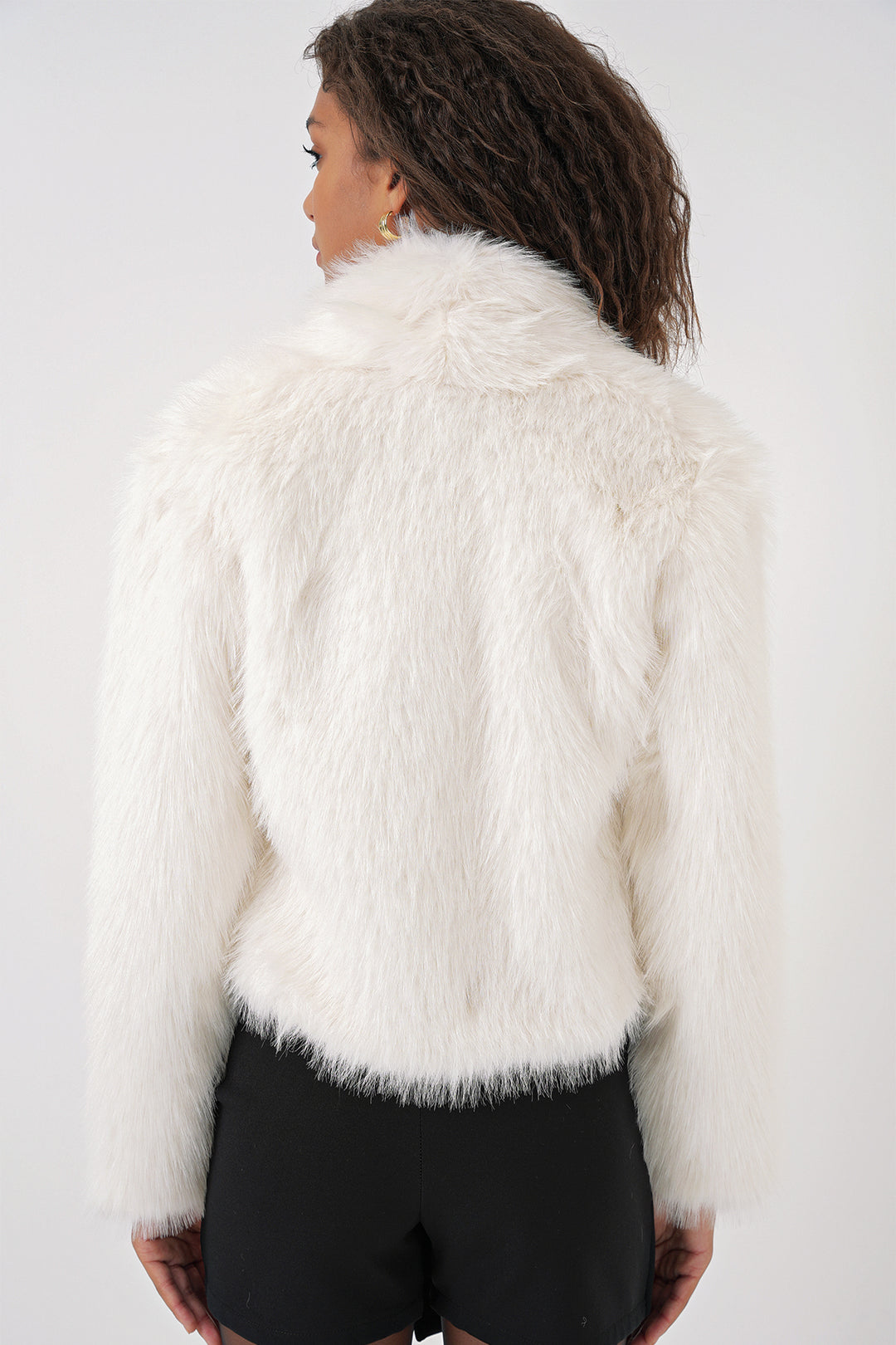 Bigdart 5186 Manteau en Peluche Croisé - Blanc
