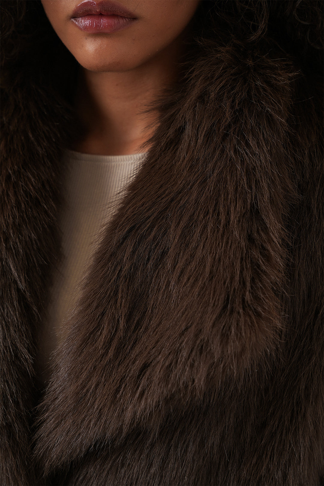 Bigdart Manteau en peluche croisé 5186 - Marron