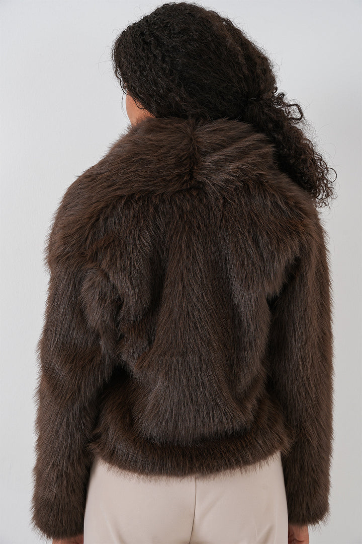 Bigdart Manteau en peluche croisé 5186 - Marron