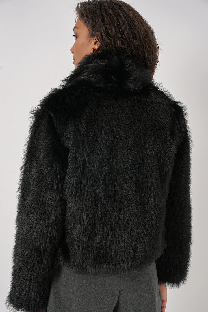 Bigdart Manteau en peluche croisé 5186 - Noir