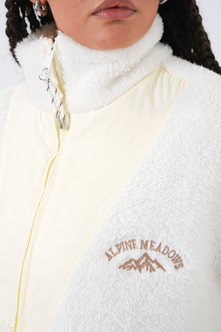 Bigdart 5194 Veste en peluche pour femme - Écru
