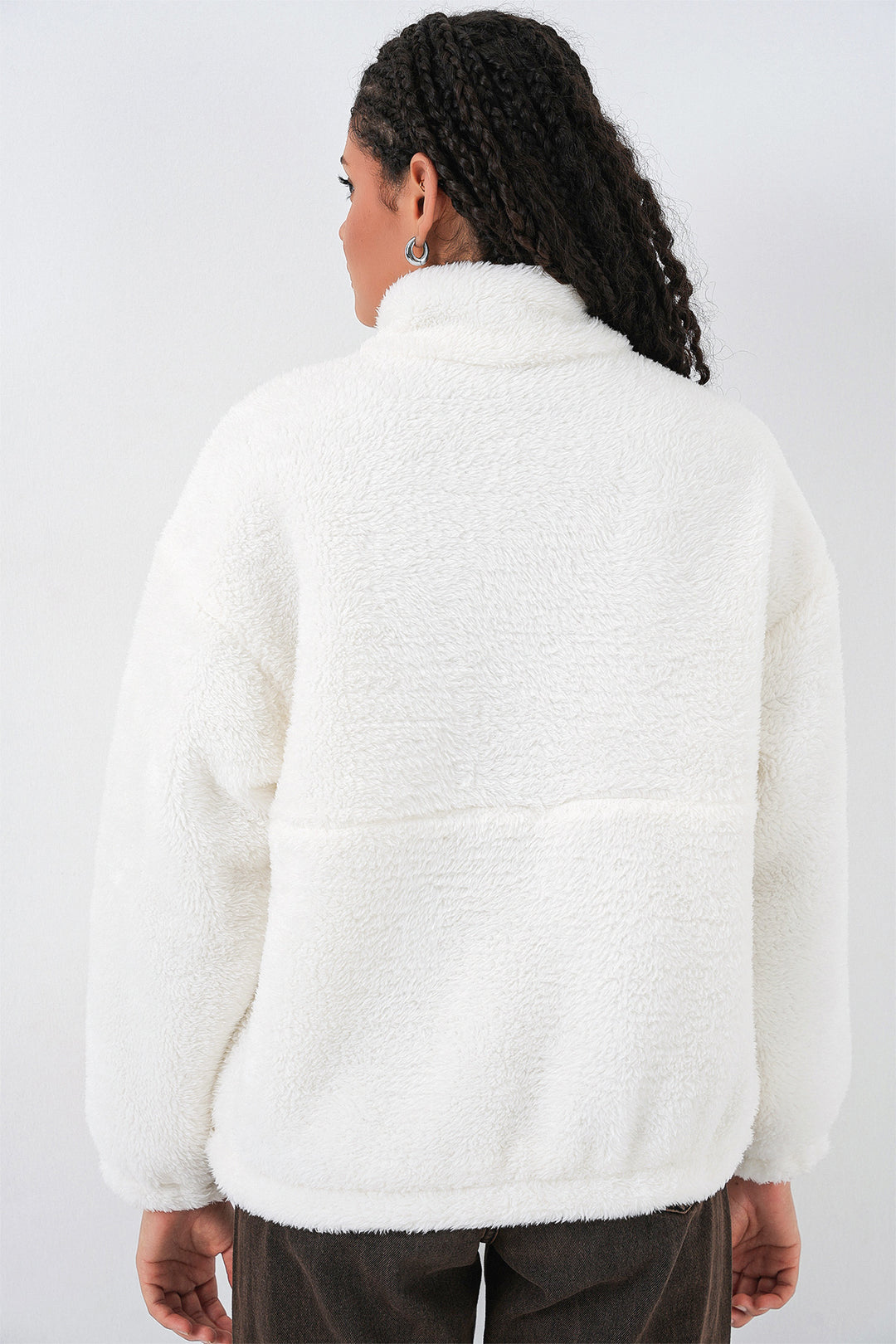 Bigdart 5194 Veste en peluche pour femme - Écru
