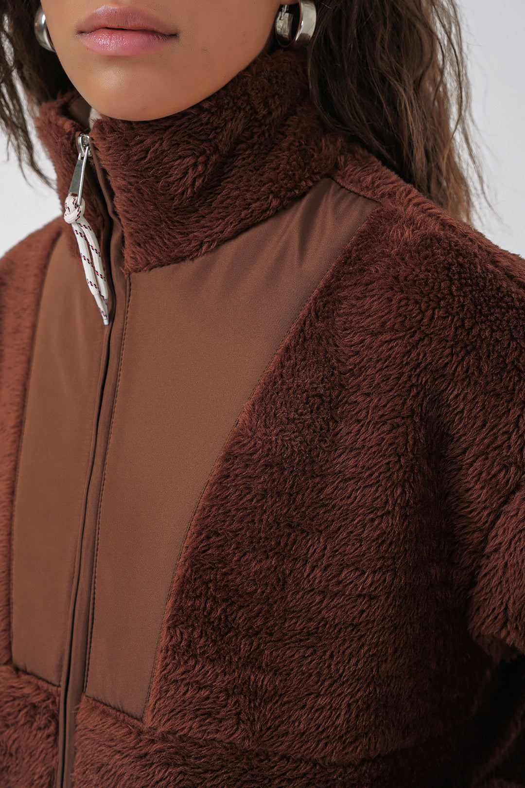 Bigdart Veste en peluche pour femme 5194 - Marron