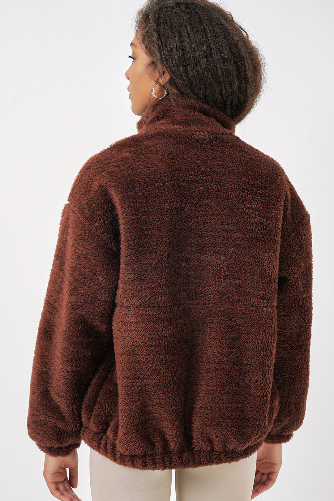 Bigdart Veste en peluche pour femme 5194 - Marron