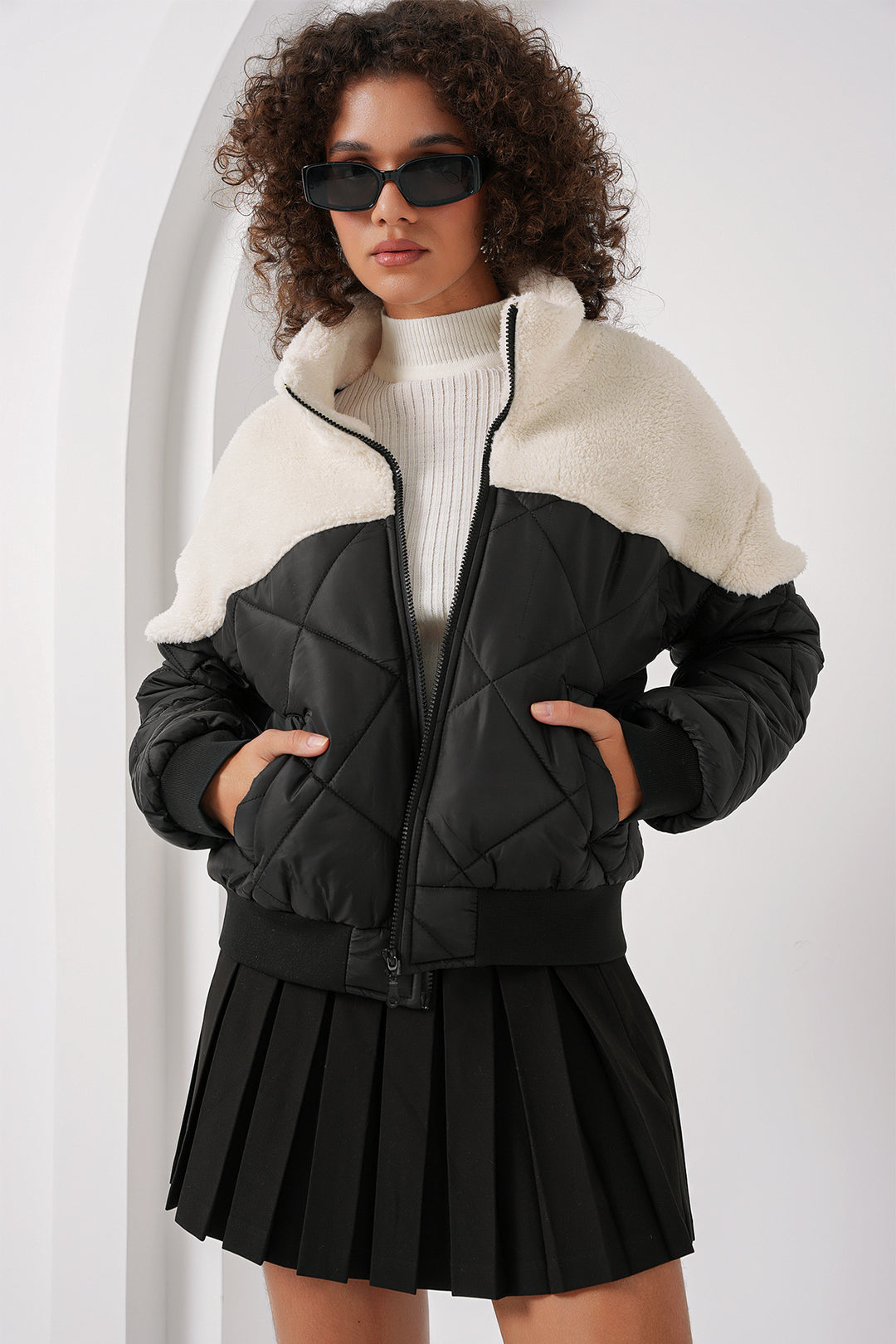 Bigdart 5195 Manteau Matelassé - Écru