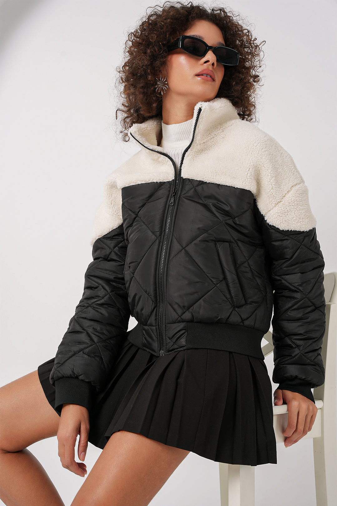 Bigdart 5195 Manteau Matelassé - Écru