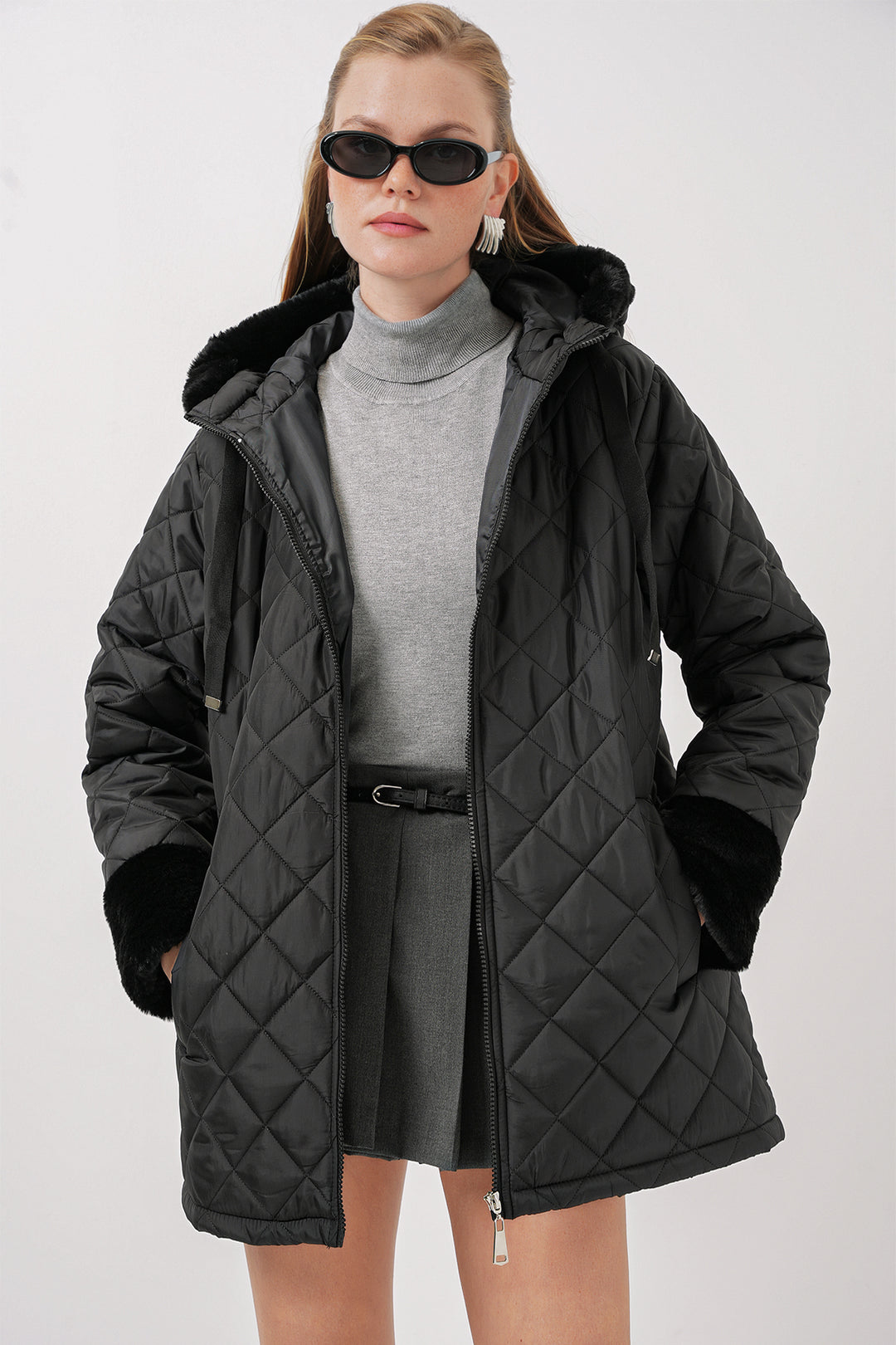 Bigdart 5197 Veste matelassée à capuche - Noir