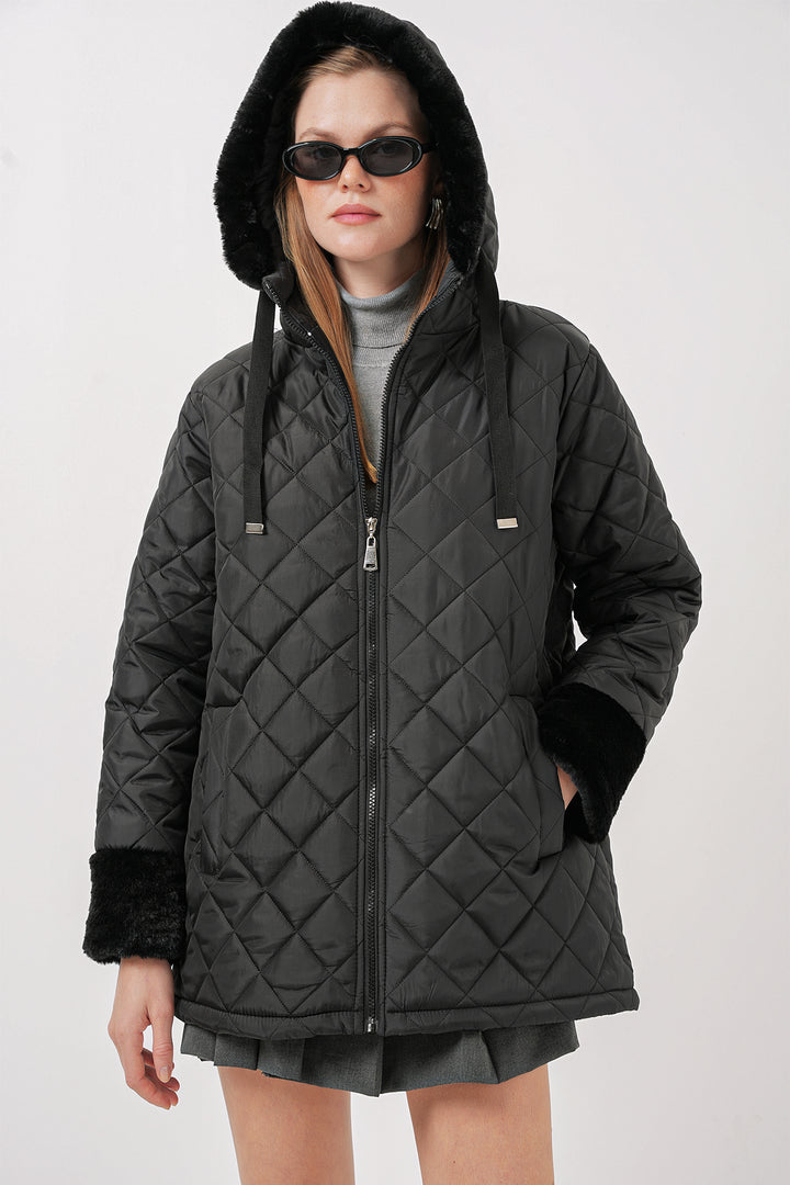 Bigdart 5197 Veste matelassée à capuche - Noir