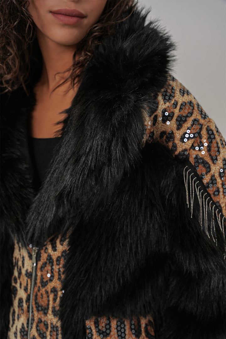 Bigdart 5209 Manteau en fourrure peluche - Noir