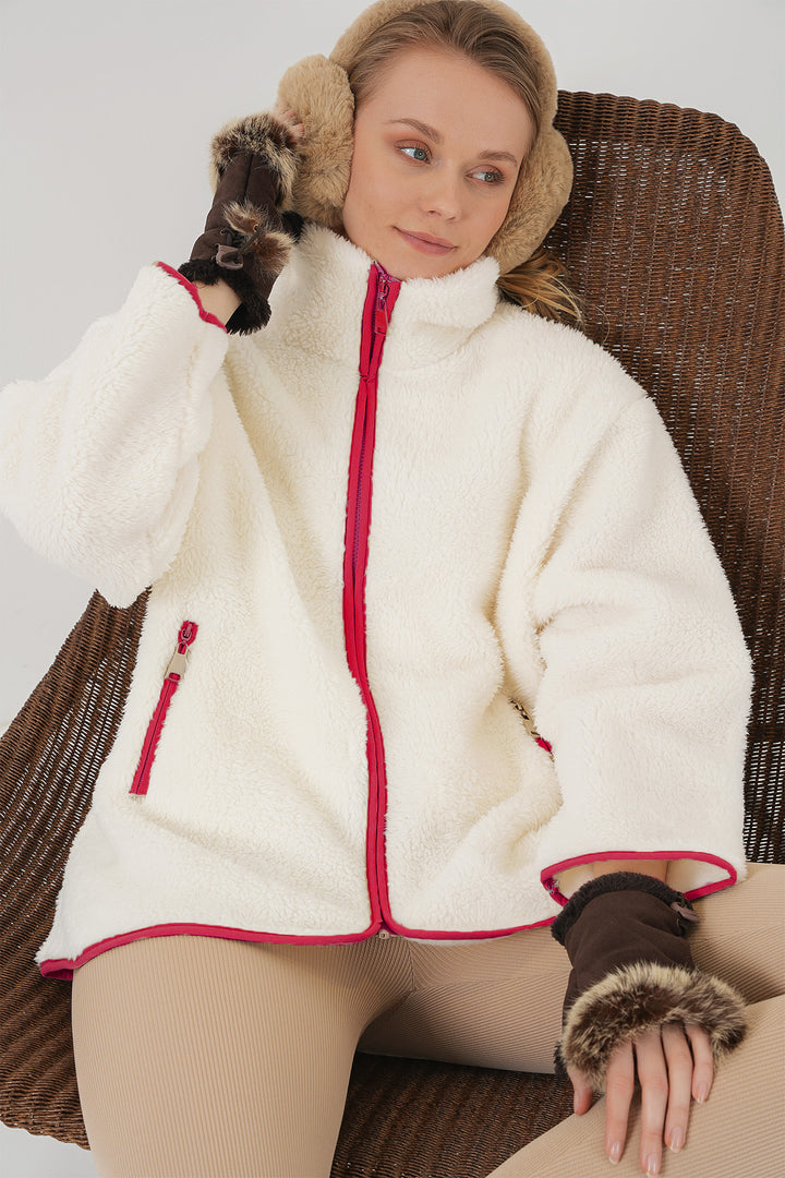 Bigdart Veste en peluche zippée 5211 - Rouge