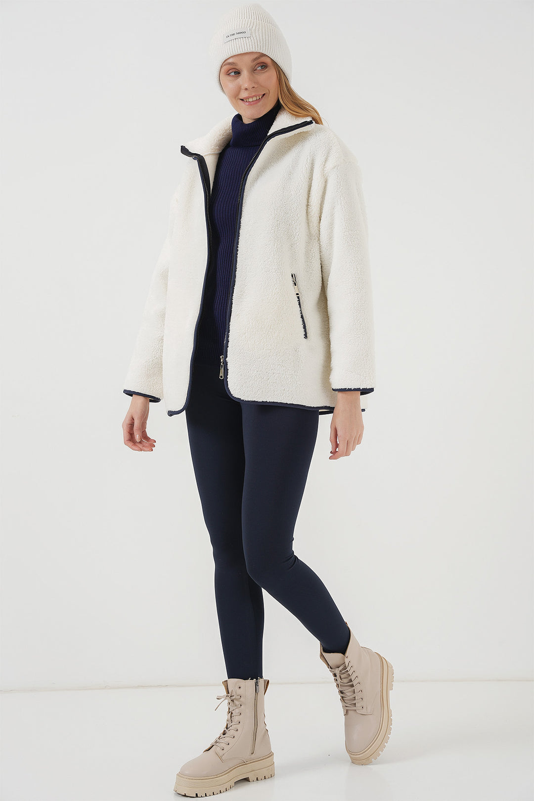 Bigdart 5211 Veste en peluche zippée - Bleu marine
