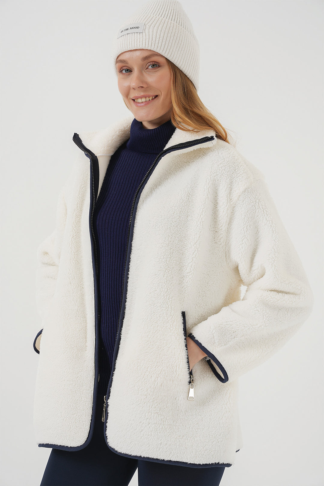 Bigdart 5211 Veste en peluche zippée - Bleu marine