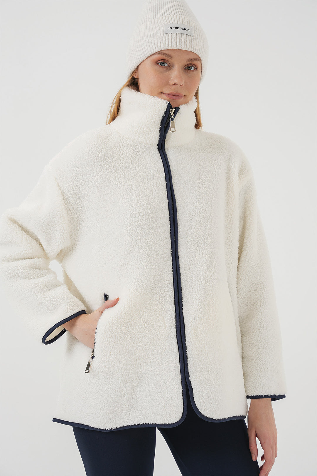 Bigdart 5211 Veste en peluche zippée - Bleu marine