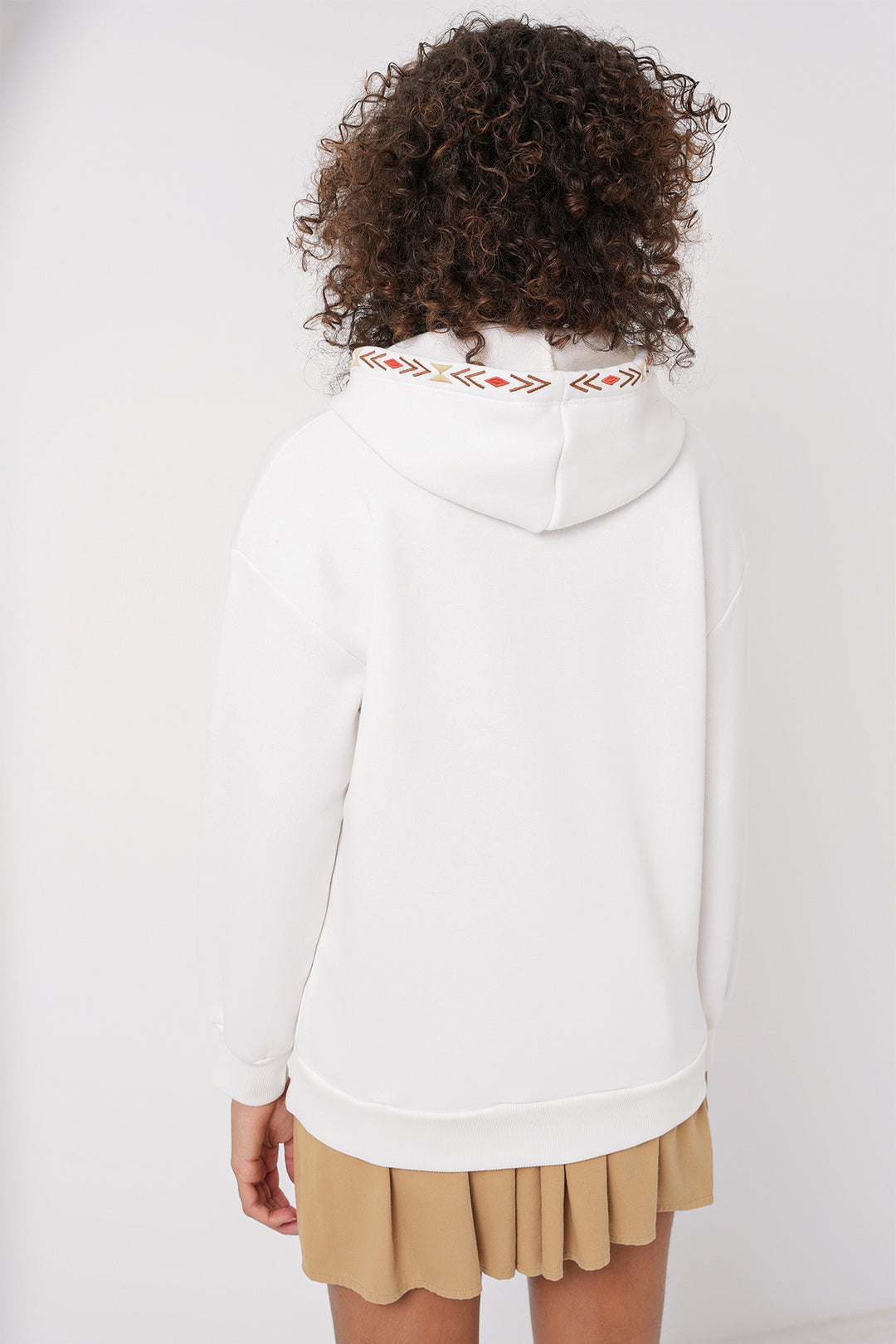 Bigdart 55443 Sweatshirt Oversize Brodé - Blanc