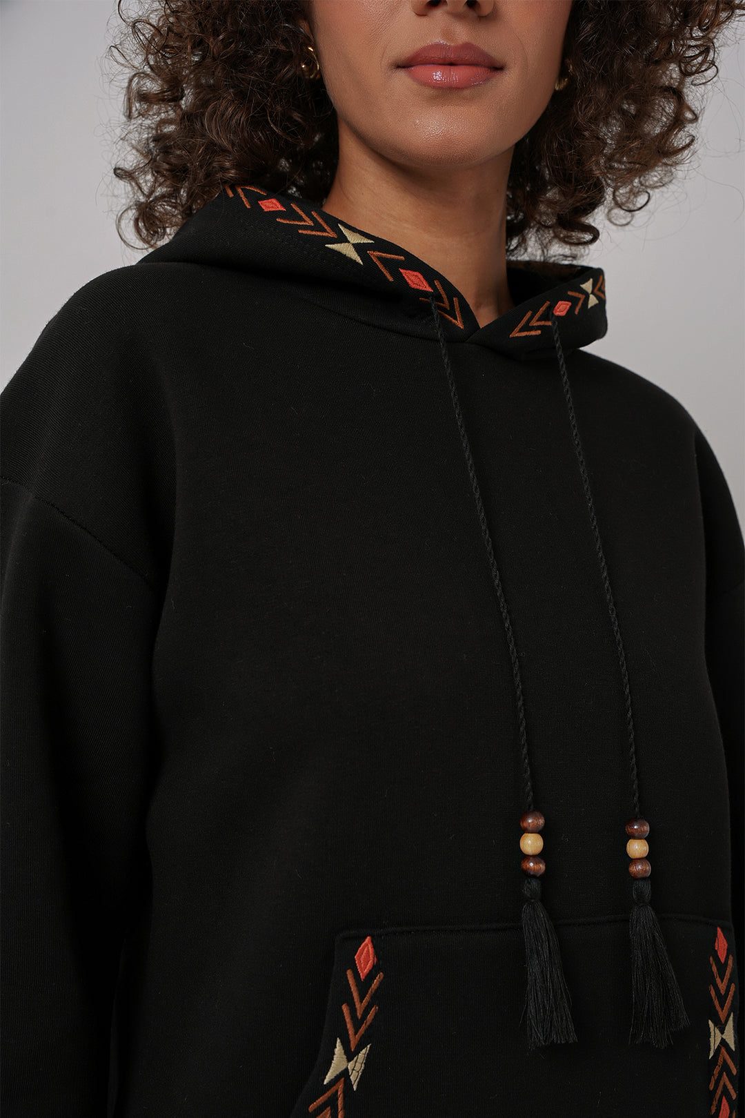 Bigdart 55443 Sweatshirt oversize brodé - Noir