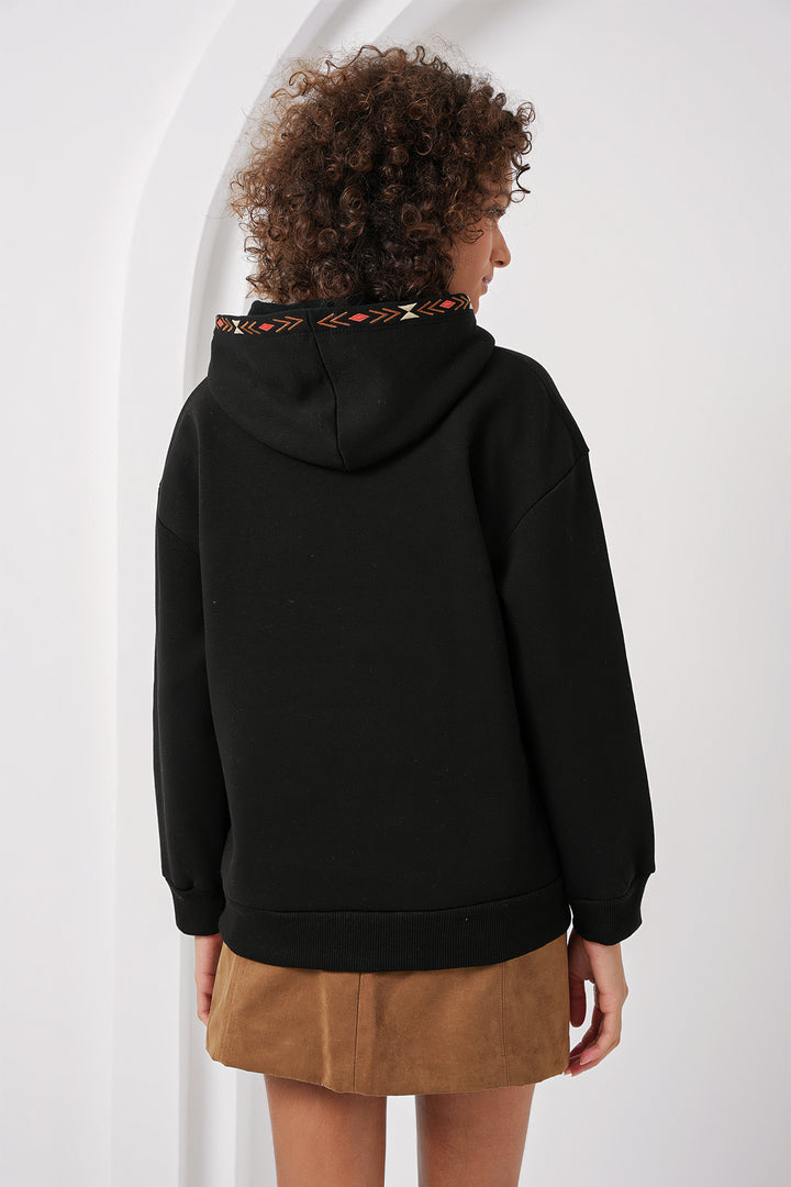 Bigdart 55443 Sweatshirt oversize brodé - Noir