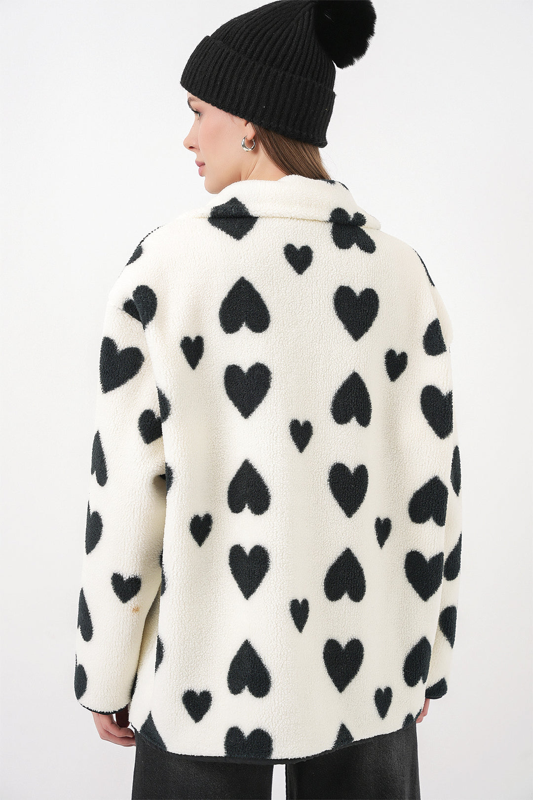 Bigdart Veste en peluche oversize zippée 55446 - a.Blanc
