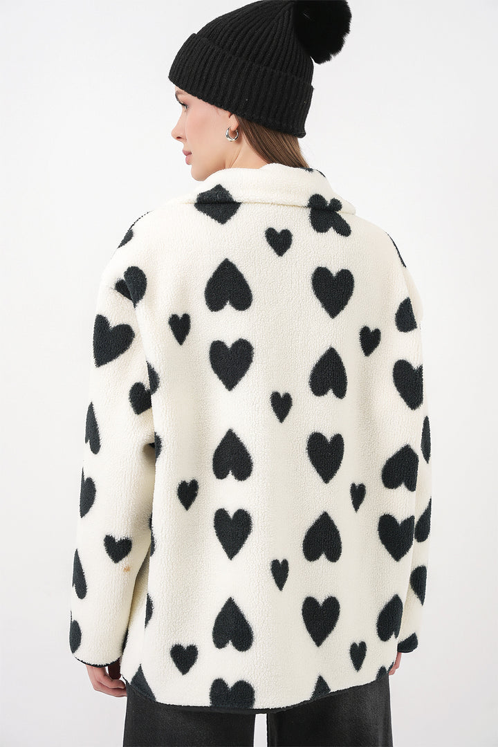 Bigdart Veste en peluche oversize zippée 55446 - a.Blanc