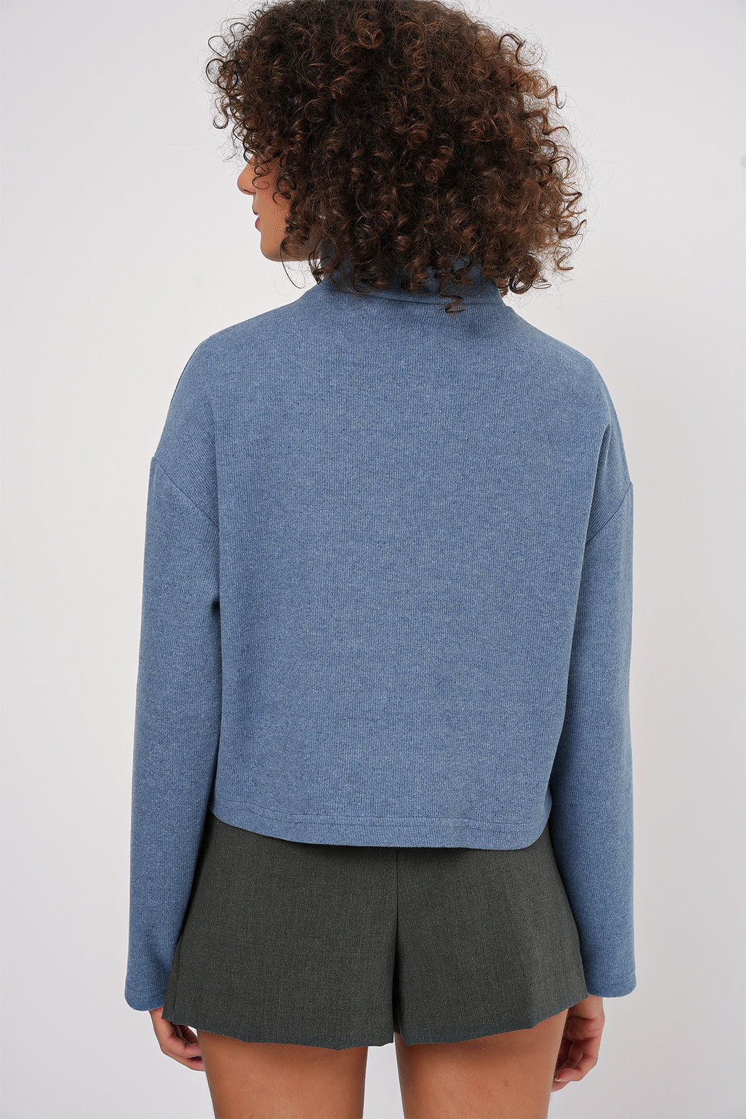 Bigdart 55449 Sweatshirt Tricot à Col Zippé - Indigo