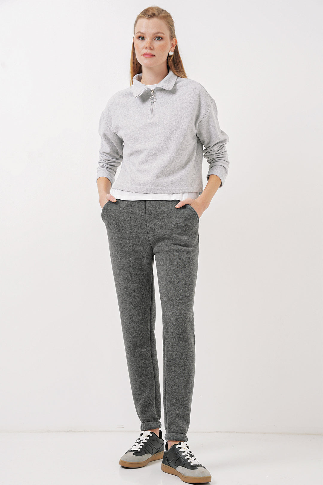 Bigdart 55450 Pantalon de survêtement en trois fils - Anthracite