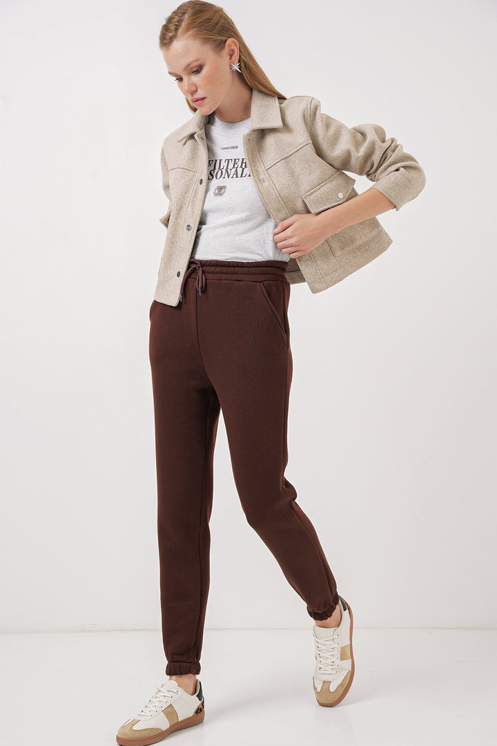 Bigdart 55450 Pantalon de survêtement en trois fils - Marron