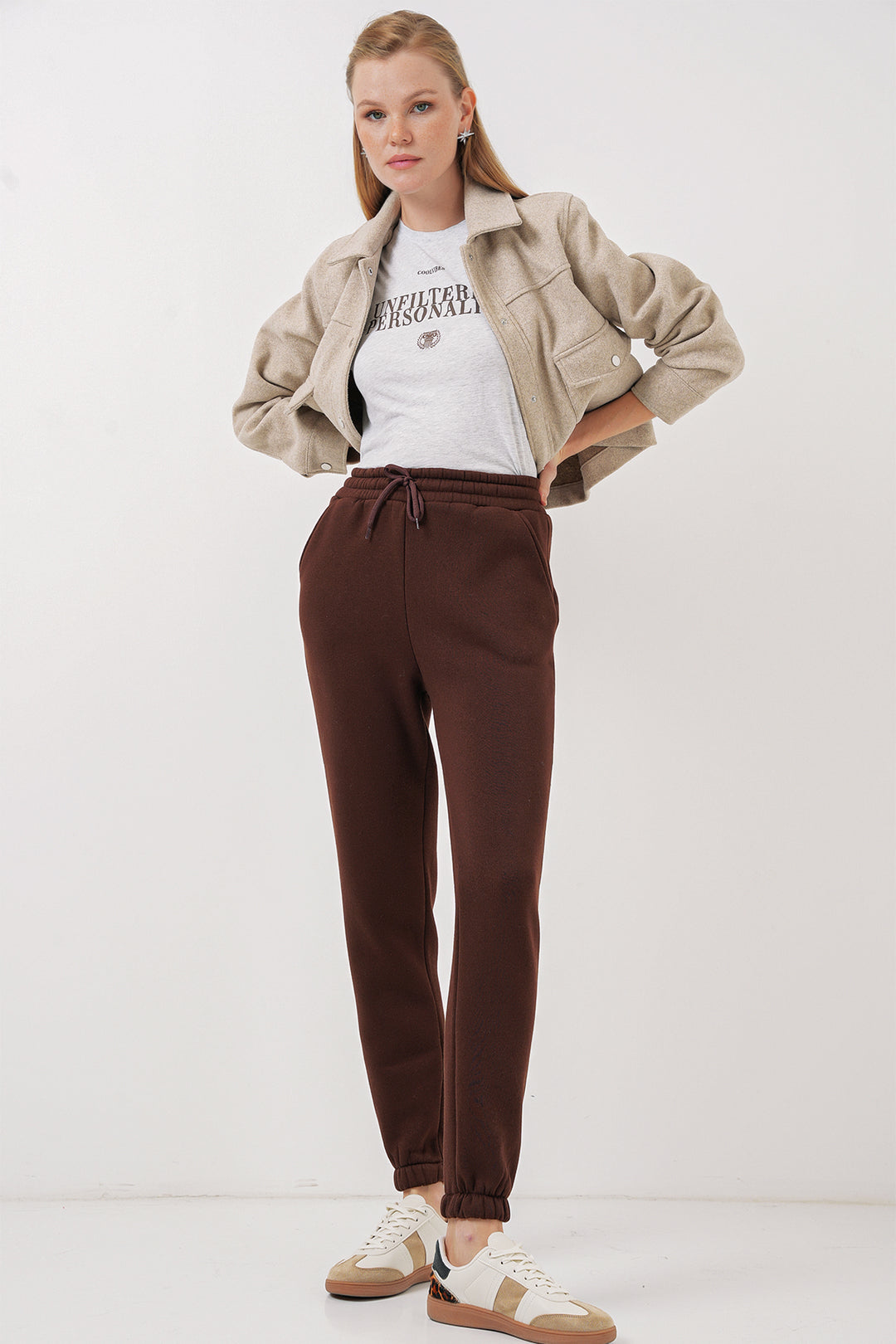 Bigdart 55450 Pantalon de survêtement en trois fils - Marron