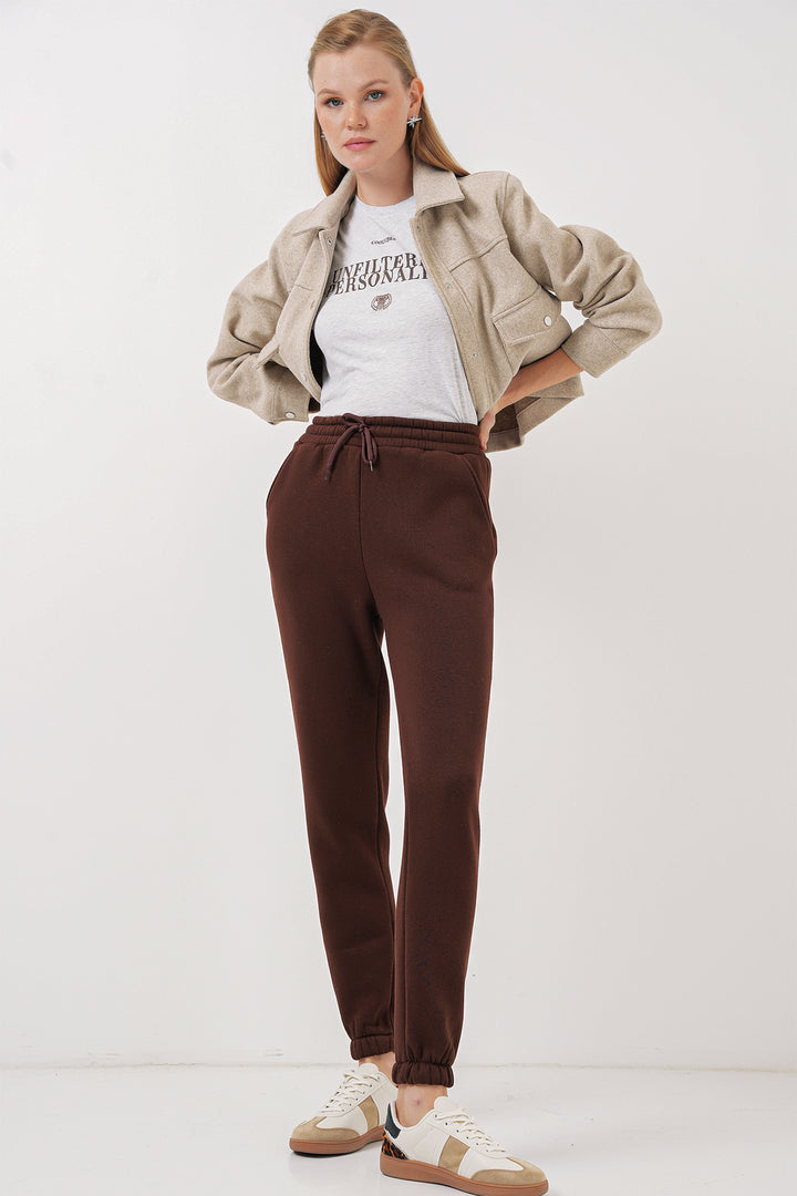 Bigdart 55450 Pantalon de survêtement en trois fils - Marron