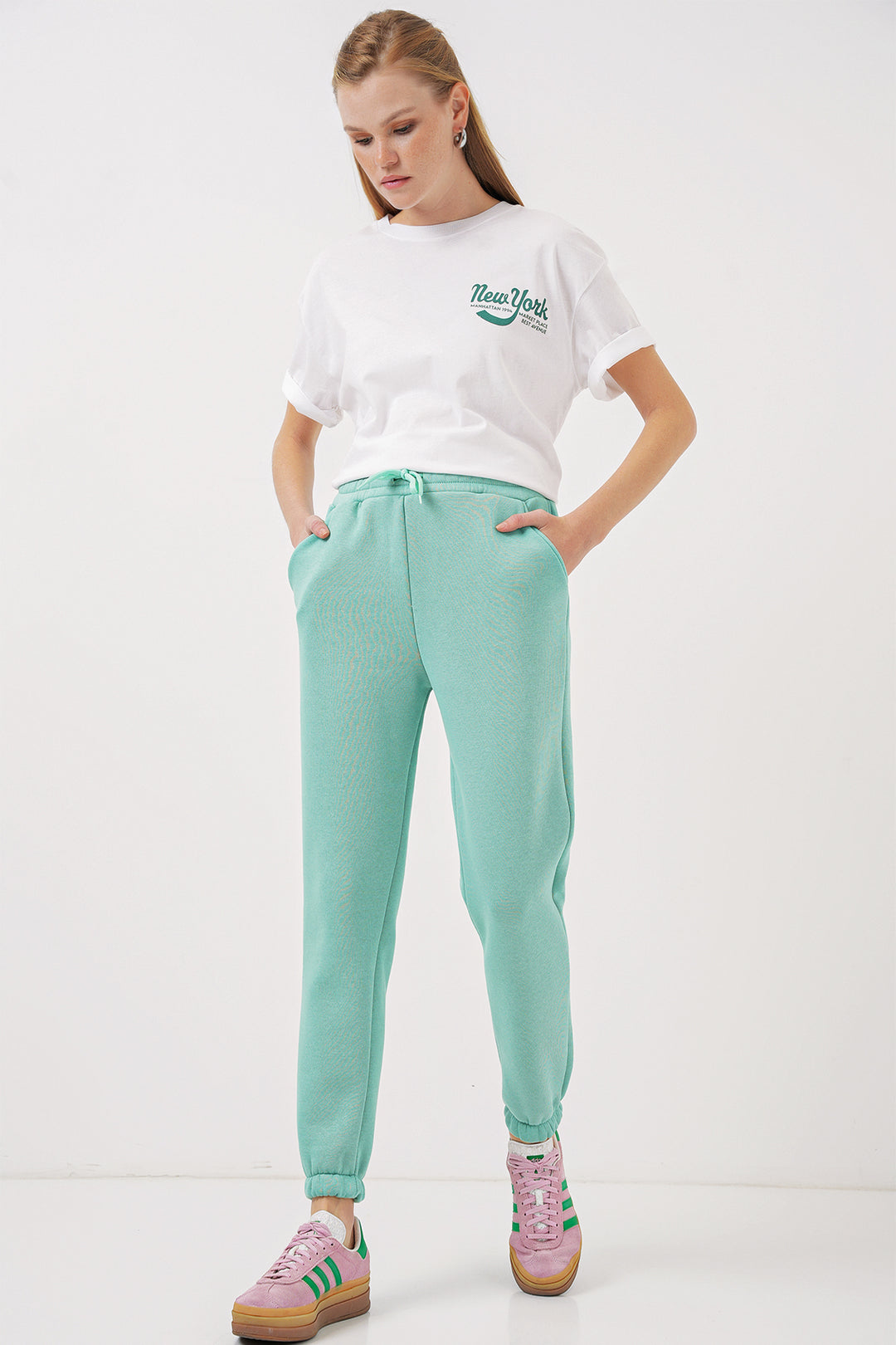 Bigdart 55450 Pantalon de survêtement en trois fils - Menthe