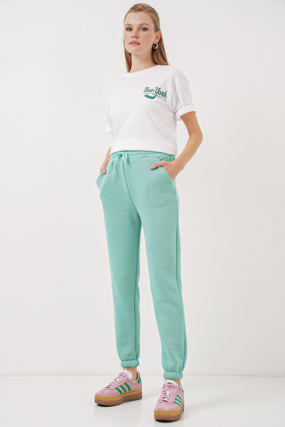 Bigdart 55450 Pantalon de survêtement en trois fils - Menthe