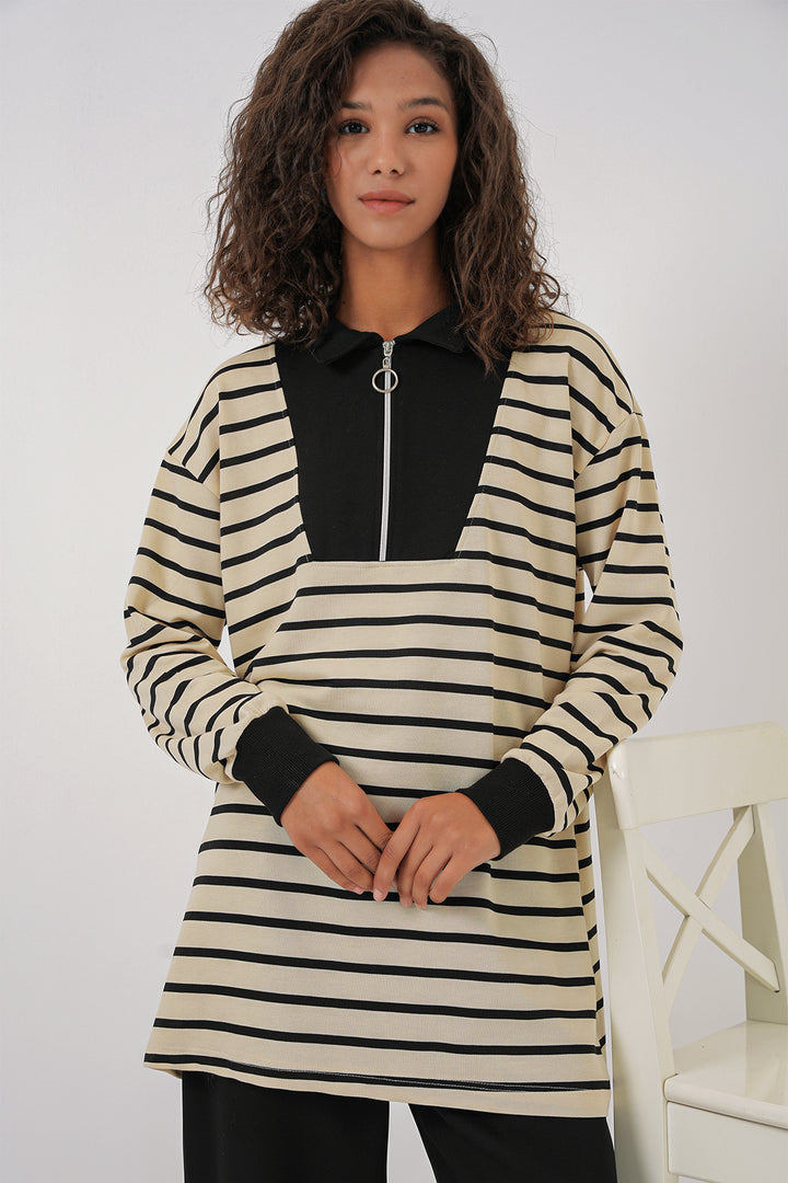 Bigdart 55454 Tunique de hijab à fermeture éclair pour femme - Noir
