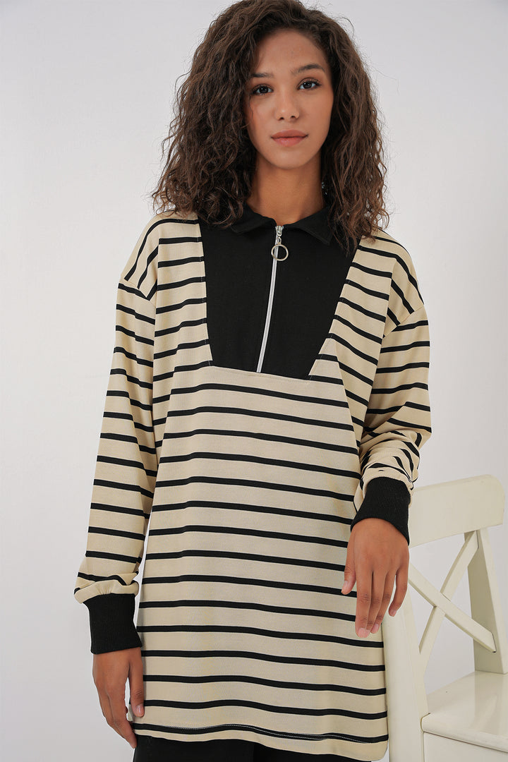 Bigdart 55454 Tunique de hijab à fermeture éclair pour femme - Noir