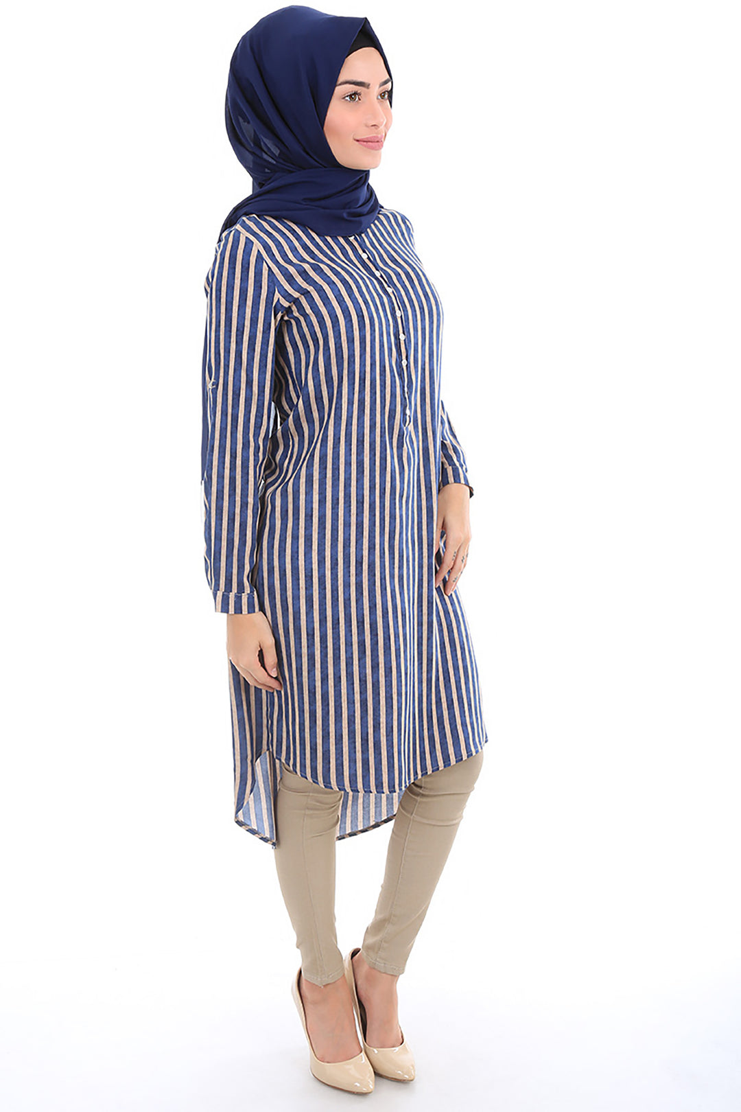Bigdart 5607 TUNIQUE HIJAB COL JUGE - Saxe