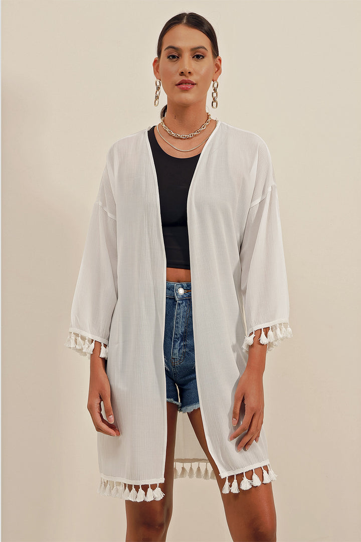 Bigdart Kimono à volants 5833 - Blanc
