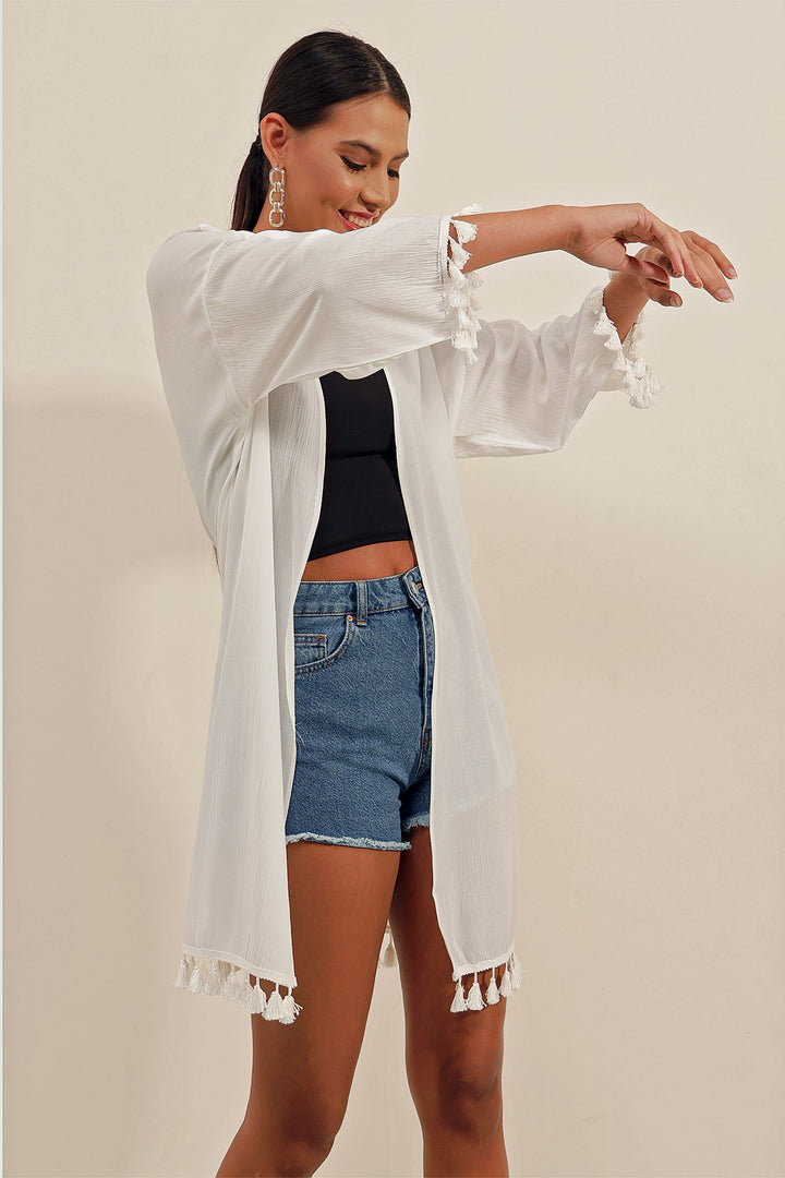 Bigdart Kimono à volants 5833 - Blanc