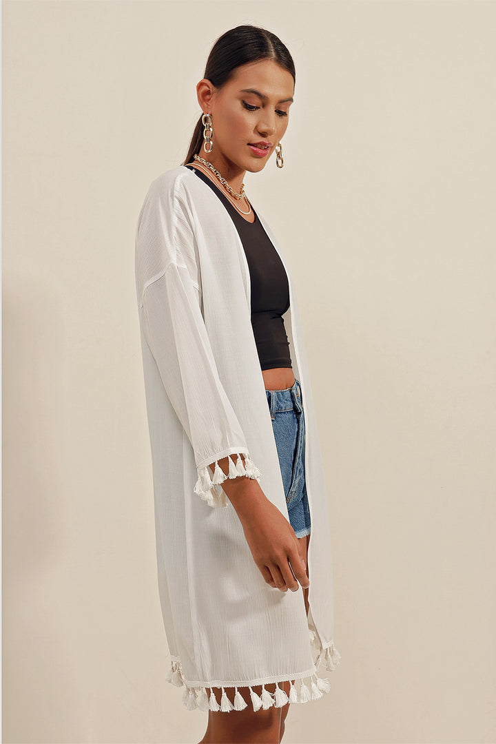 Bigdart Kimono à volants 5833 - Blanc