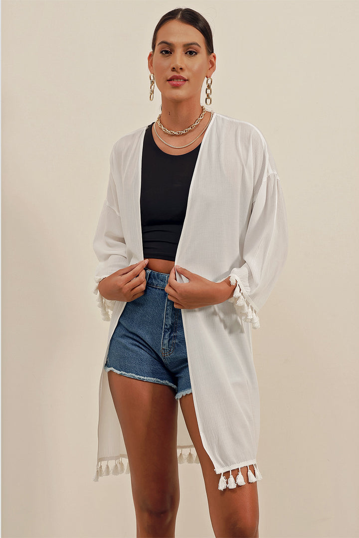 Bigdart Kimono à volants 5833 - Blanc