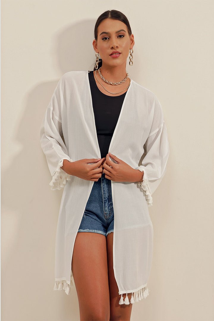 Bigdart Kimono à volants 5833 - Blanc