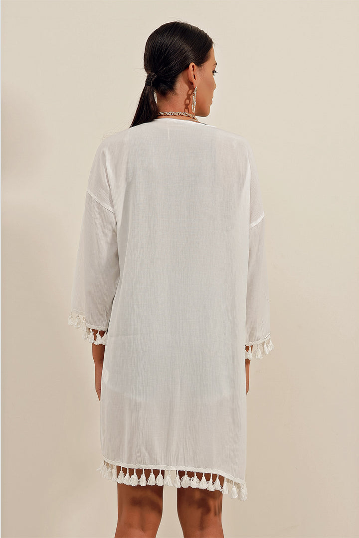 Bigdart Kimono à volants 5833 - Blanc